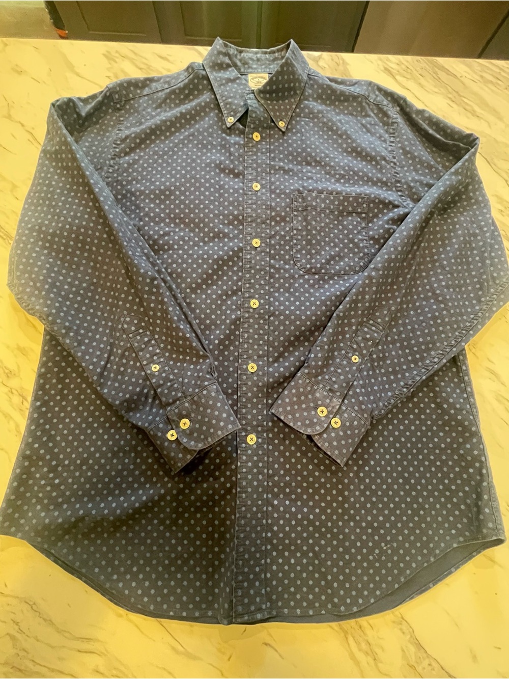 Brooks Brothers‎ Navy Button-Down Shirt with Helm Ship Wheel Design Print